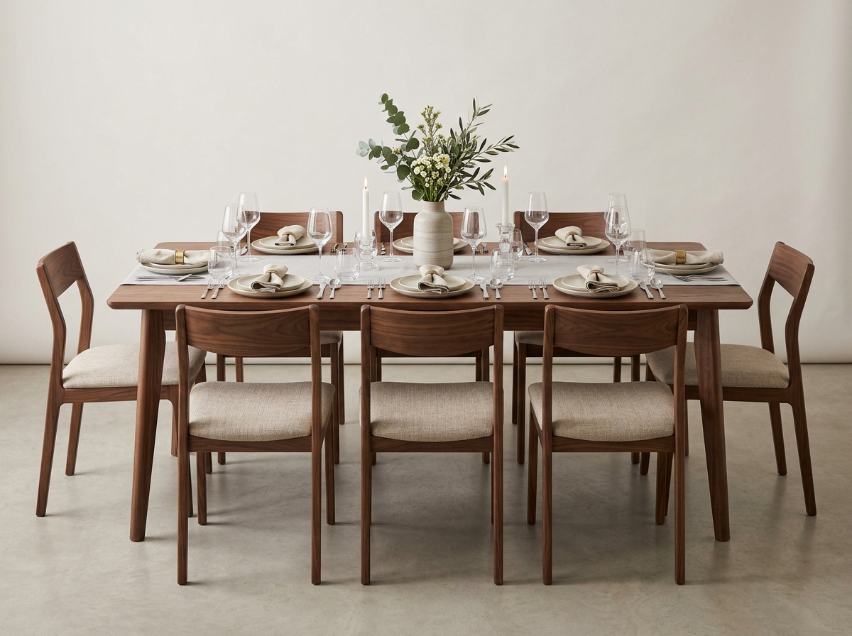 Juego de Comedor 6 Puestos de madera premium